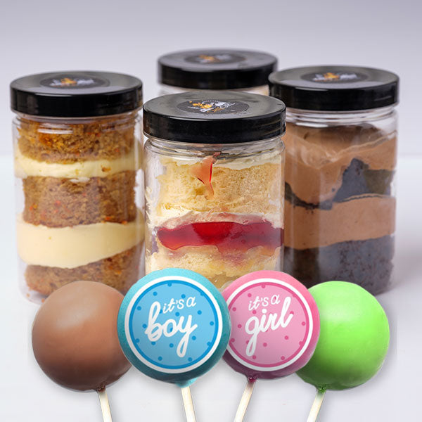 Brownies, cake pops & cake jars