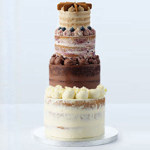 Build Your Own 4 Tier Semi-naked Wedding Cake