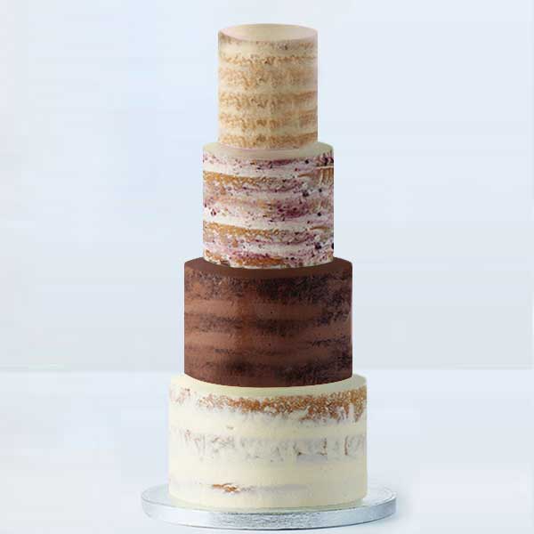 Build Your Own 4 Tier Semi-naked Wedding Cake