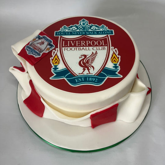 Themed Football Photo Cake with Scarf Decoration Fondant