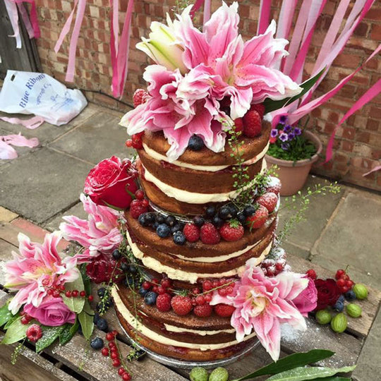 3 Tiered Naked Wedding Cake