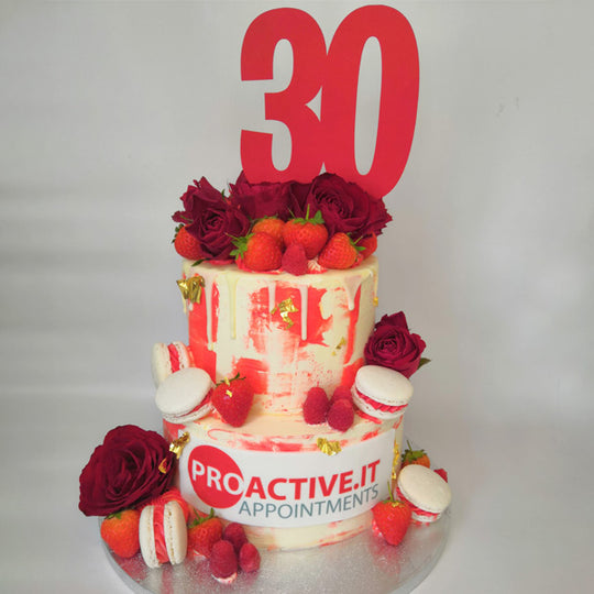 2 Tier Colour Match Logo Cake
