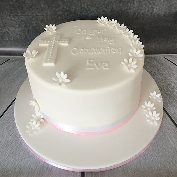 Simple First Holy Communion Cake  Rosary Cake Design  Eucharist Cake   Liliyum Patisserie  Cafe