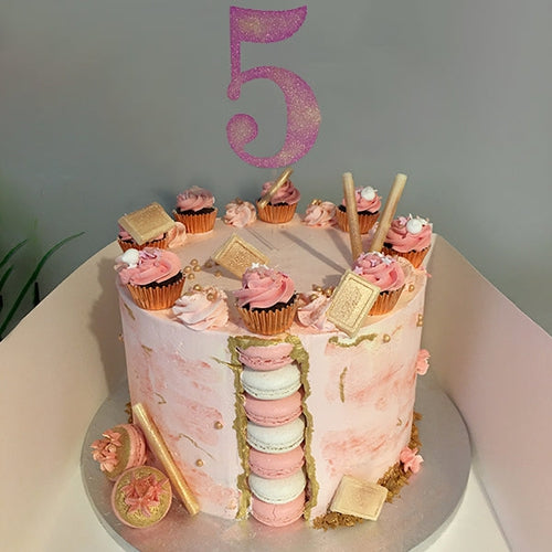 Easy No-Bake Number 7 Birthday Cake Hack with Lollies