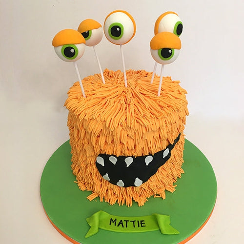 2 Tier monster cake | Monster birthday cakes, Themed cakes, Monster cake